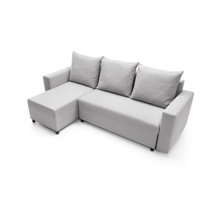 Osllo Corner Sofabed - Light Grey-Left Facing Fabric