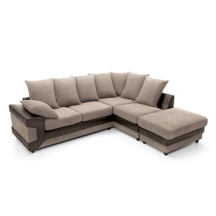 Dyno Fabric Corner Sofa - Brown-Right Facing