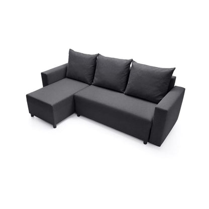 Osllo Corner Sofabed - Black-Left Facing Fabric