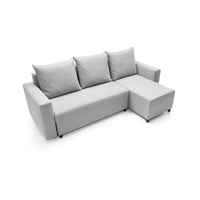 Osllo Corner Sofabed - Light Grey-Right Facing Fabric