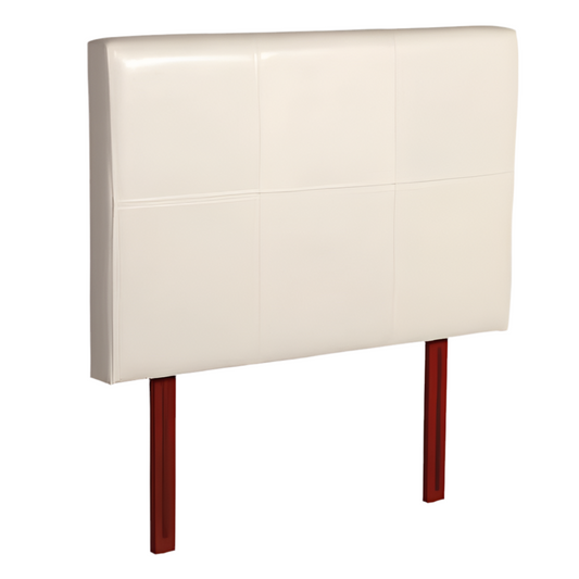 Chester Leather Effect High-Appeal Wooden Frame Headboard Single Bed - Cream