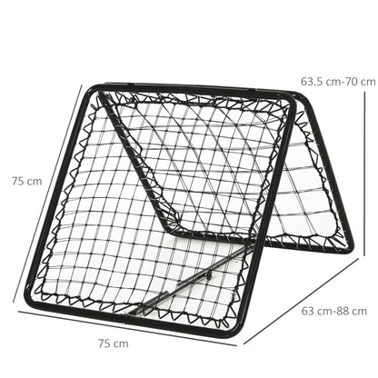 HOMCOM ngle Adjustable Double Sided Rebounder Net Training Aid Target Soccer Goal Kickback For Football, Baseball, Basketball - 75L x 75W cm