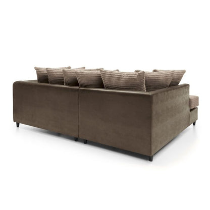 Harley Cord Fabric Corner Sofa - Brown-Left Facing