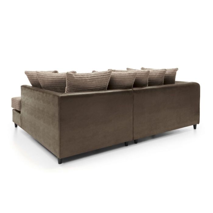 Harley Cord Fabric Corner Sofa - Brown-Right Facing