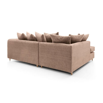 Jill Jumbo Corner Sofa - Brown-Left Facing Fabric