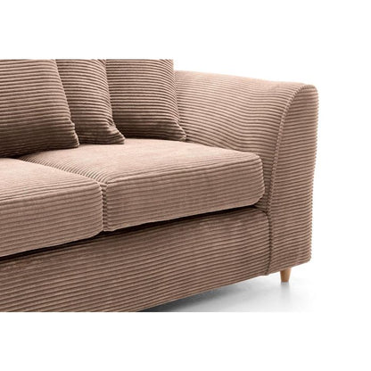 Jill Jumbo 3 Seater Sofa - Brown Fabric