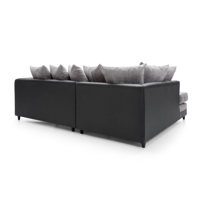 Dilan Fabric Corner Sofa - Black-Left Facing