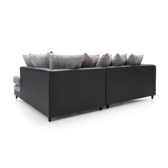 Dilan Fabric Corner Sofa - Black-Right Facing