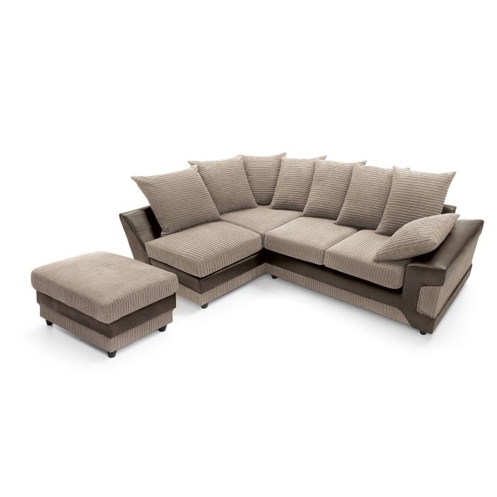 Dyno Fabric Corner Sofa - Brown-Left Facing