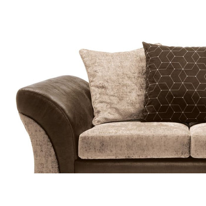 Faro Modern Style Crushed Chenille 2 Seater Sofa - Brown Fabric