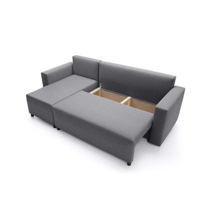 Osllo Corner Sofabed - Dark Grey-Left Facing Fabric