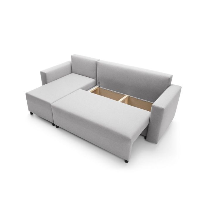 Osllo Corner Sofabed - Light Grey-Left Facing Fabric