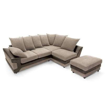 Dyno Fabric Corner Sofa - Brown-Right Facing