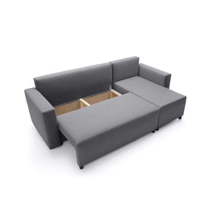 Osllo Corner Sofabed - Dark Grey-Right Facing Fabric