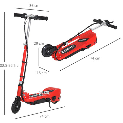 HOMCOM olding Electric Kids Scooter Ride on Age 7-14, Red/Black