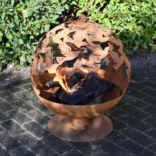 Esschert Design Fire Pit Laser Cut Birds Rust