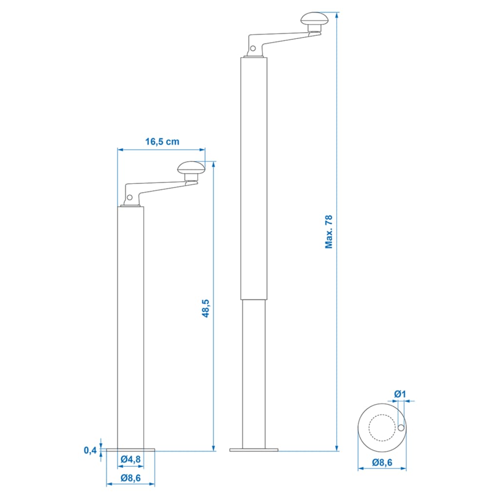 Proplus Adjustable Trailer Stand D48 Mm 40-65 Cm 341517