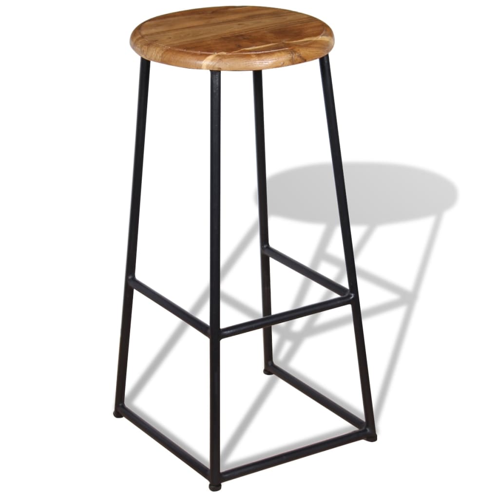 Bar Stools 2 Pcs Solid Teak Wood