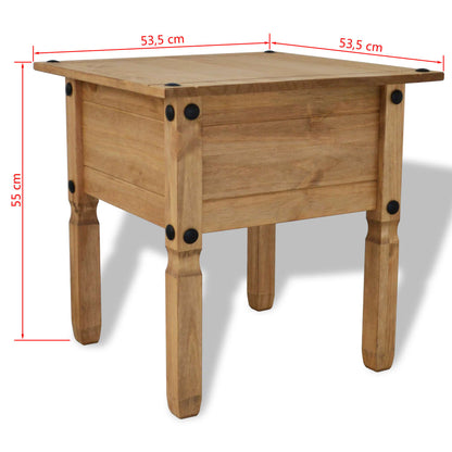 Side Table Mexican Pine Corona Range 53.5X53.5X55 Cm