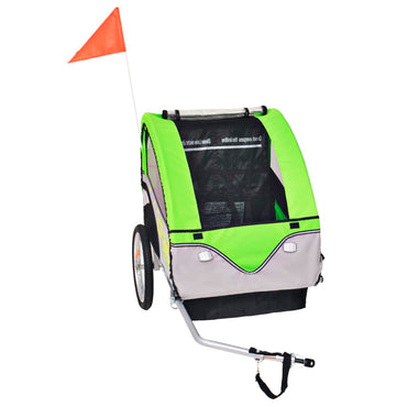 Bike Trailer Grey And Green 30 Kg