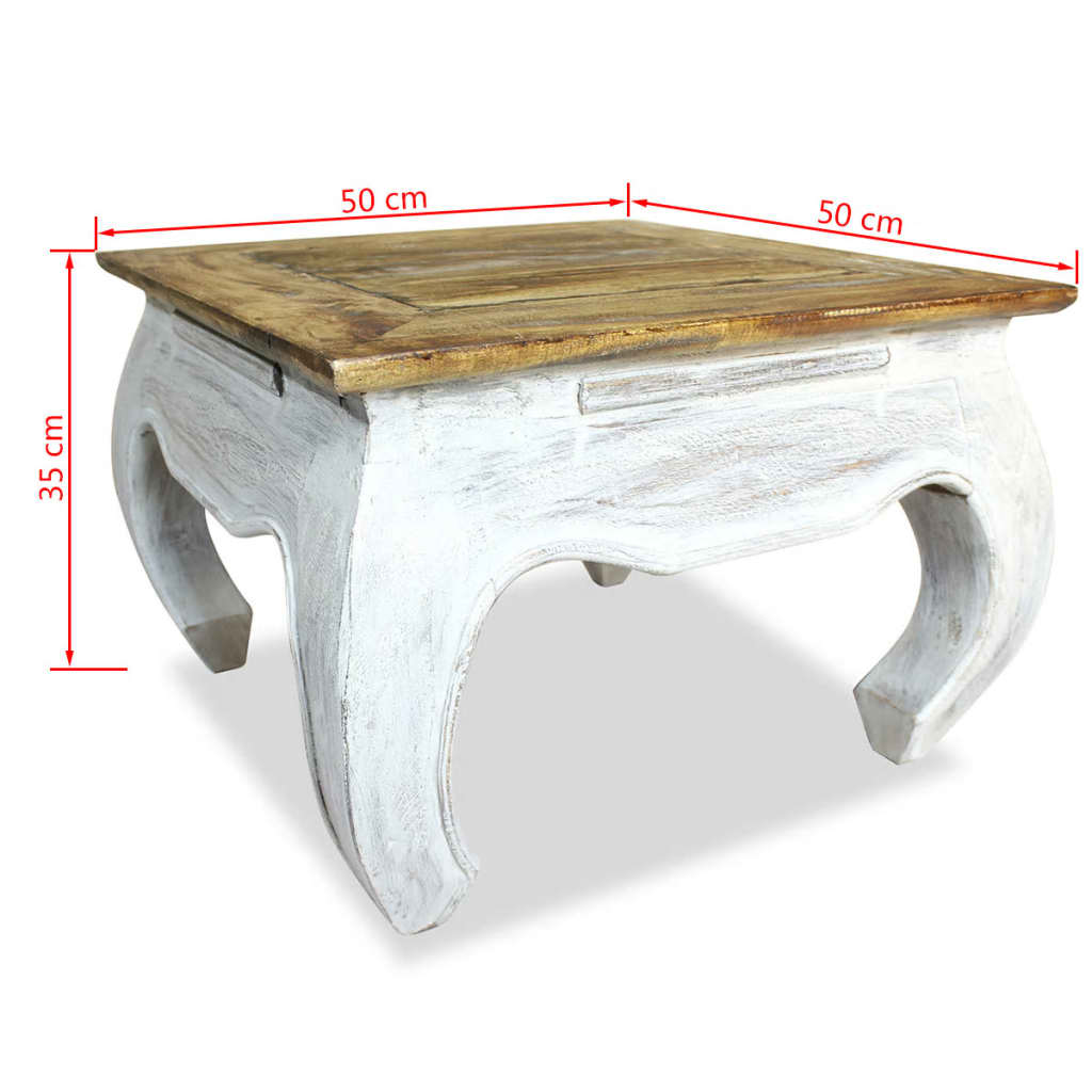 Side Table Solid Reclaimed Wood 50X50X35 Cm