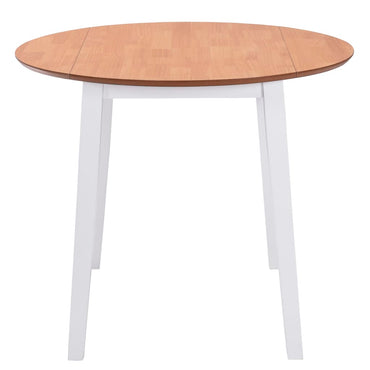 Drop-Leaf Dining Table Round Mdf White