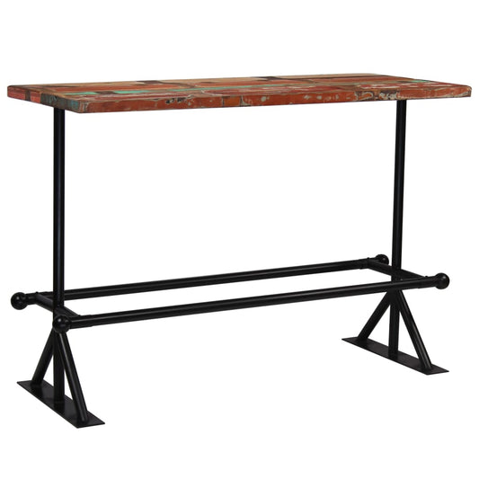 Bar Table Solid Reclaimed Wood Multicolour 150X70X107 Cm