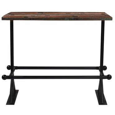 Bar Table Solid Reclaimed Wood Multicolour 150X70X107 Cm