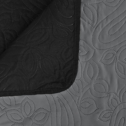 Double-Sided Quilted Bedspread 220X240 Cm Grey And Black