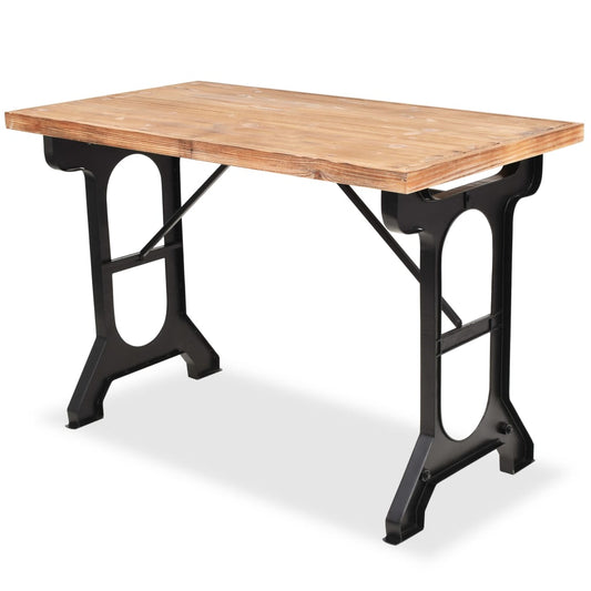 Dining Table Solid Fir Wood Top 122X65X82 Cm