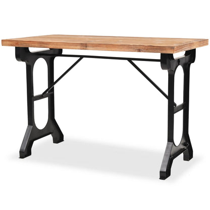 Dining Table Solid Fir Wood Top 122X65X82 Cm