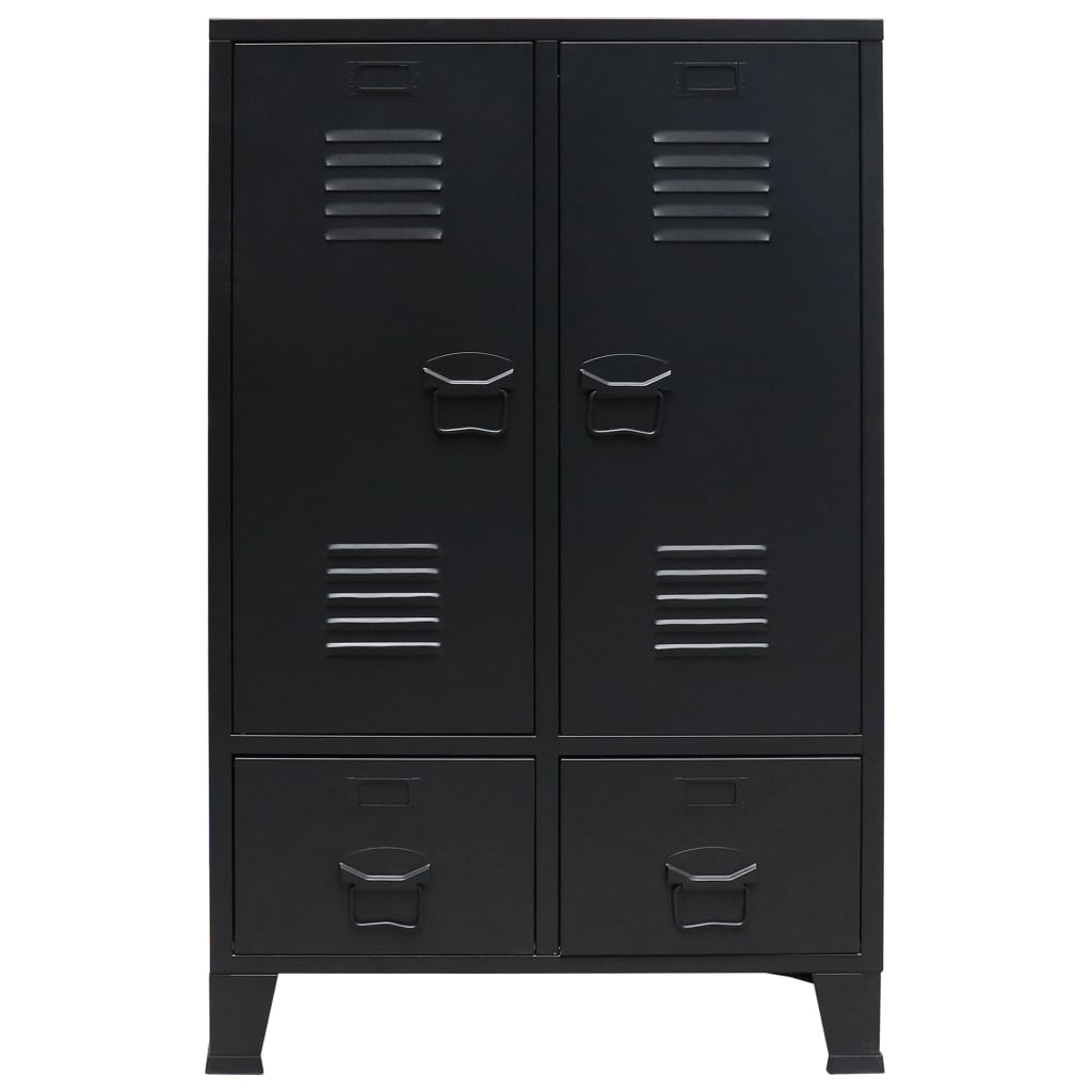 Wardrobe Metal Industrial Style 67X35X107 Cm Black