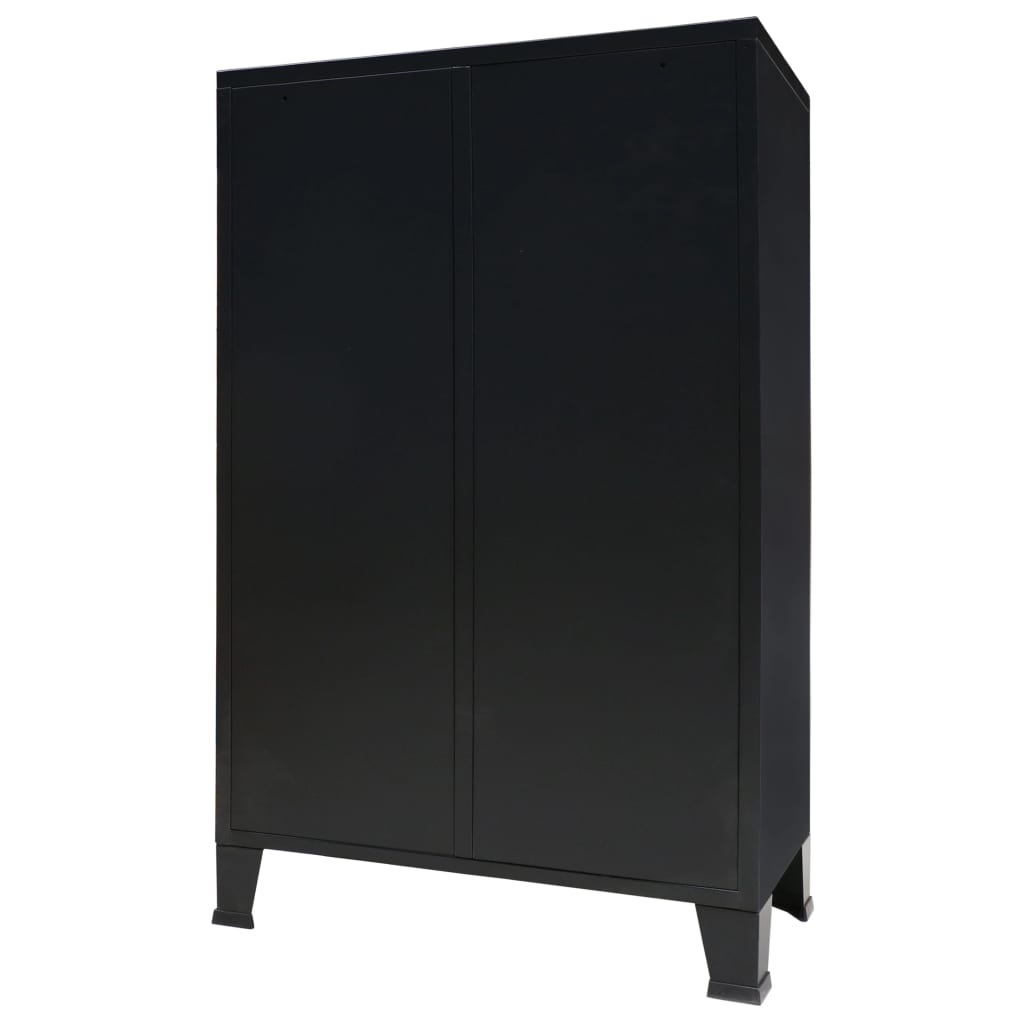 Wardrobe Metal Industrial Style 67X35X107 Cm Black