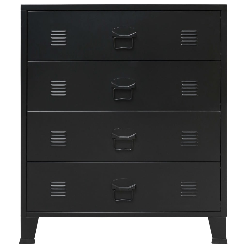 Chest Of Drawers Metal Industrial Style 78X40X93 Cm Black