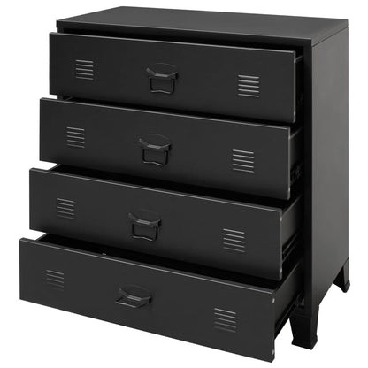 Chest Of Drawers Metal Industrial Style 78X40X93 Cm Black