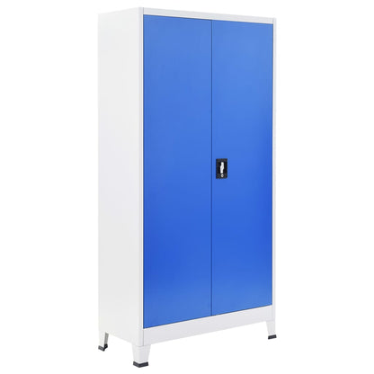 Office Cabinet Metal 90X40X180 Cm Grey And Blue