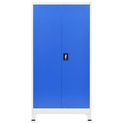 Office Cabinet Metal 90X40X180 Cm Grey And Blue