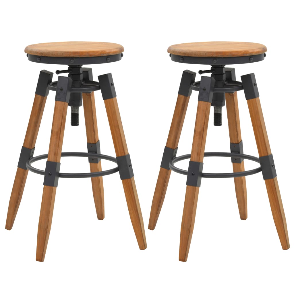 Bar Stools 2 Pcs Solid Fir Wood