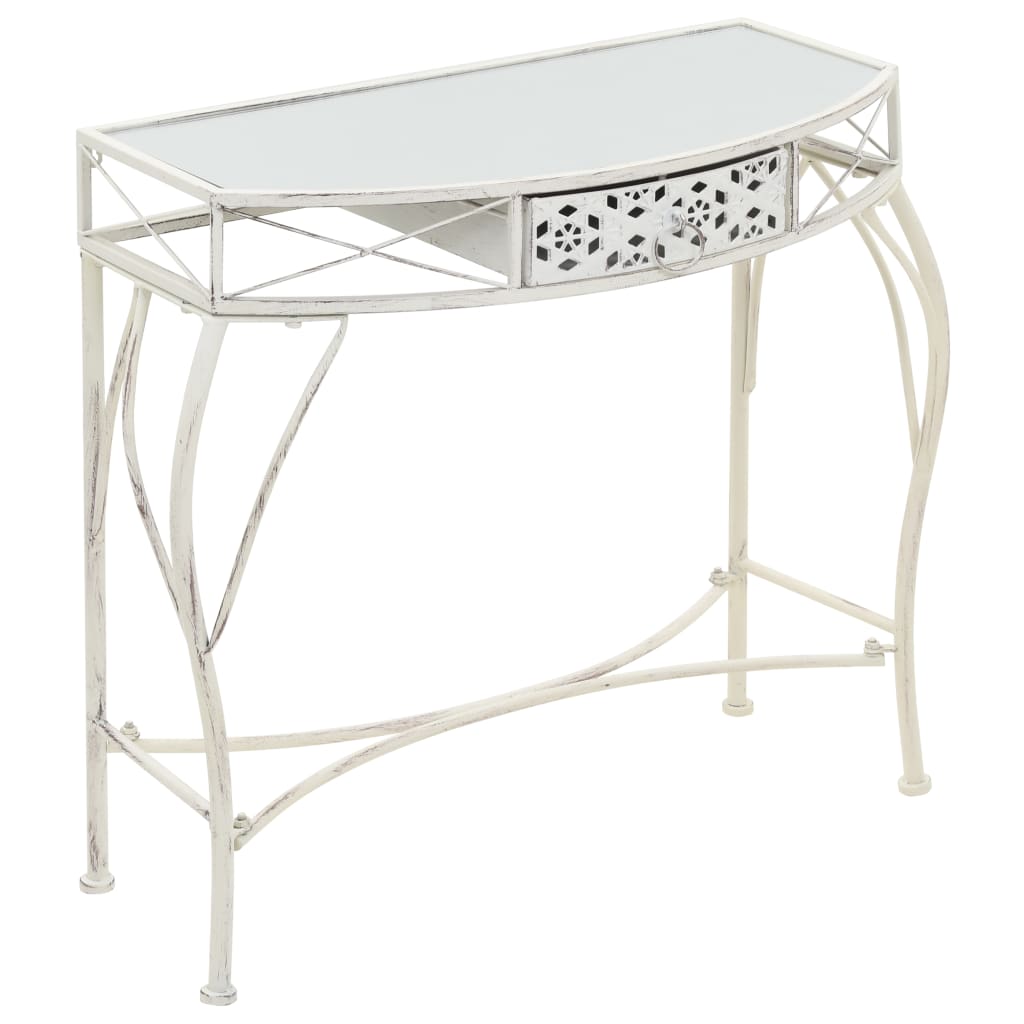 Side Table French Style Metal 82X39X76 Cm White