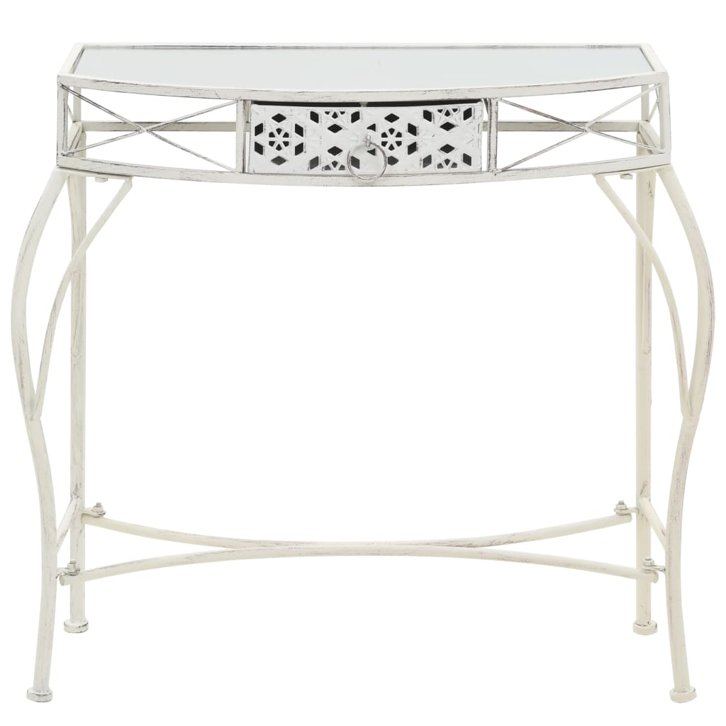 Side Table French Style Metal 82X39X76 Cm White