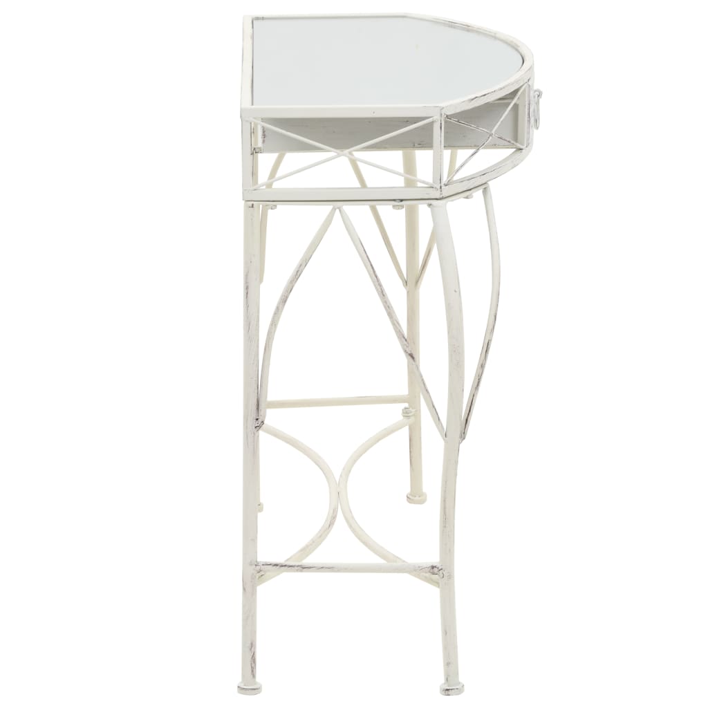 Side Table French Style Metal 82X39X76 Cm White