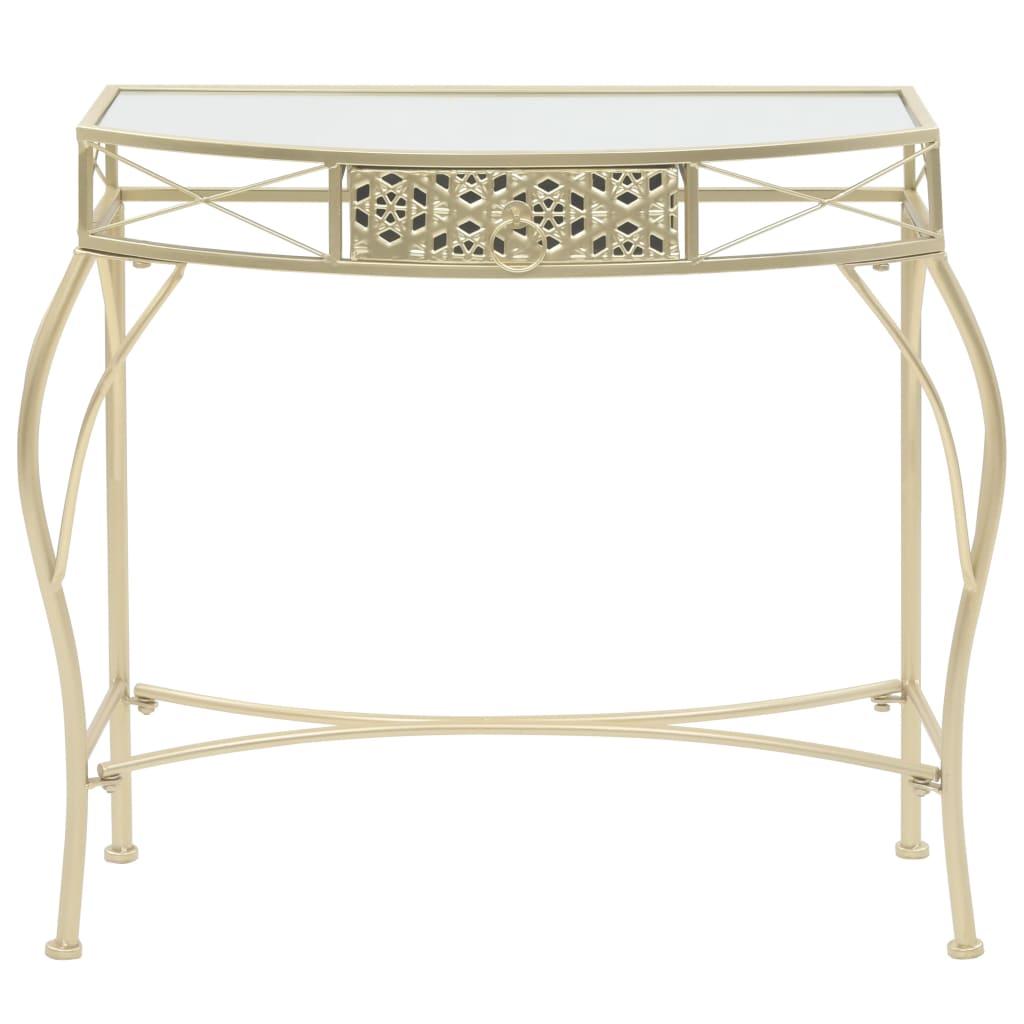 Side Table French Style Metal 82X39X76 Cm Gold