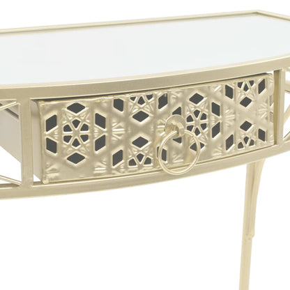 Side Table French Style Metal 82X39X76 Cm Gold