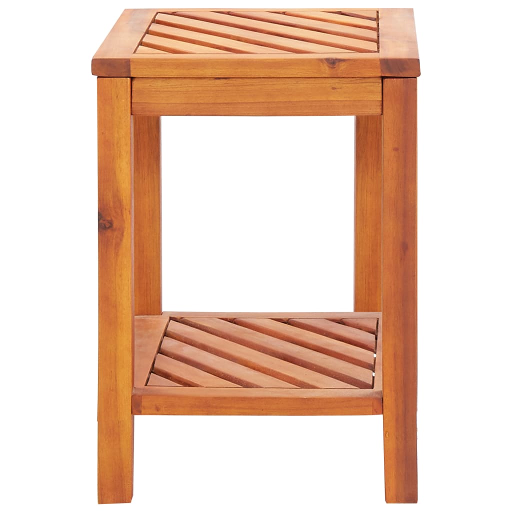 Side Table Solid Acacia Wood 45X33X45 Cm