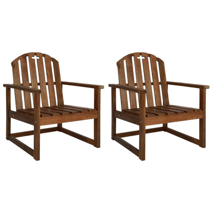 Garden Sofa Chairs 2 Pcs Solid Acacia Wood