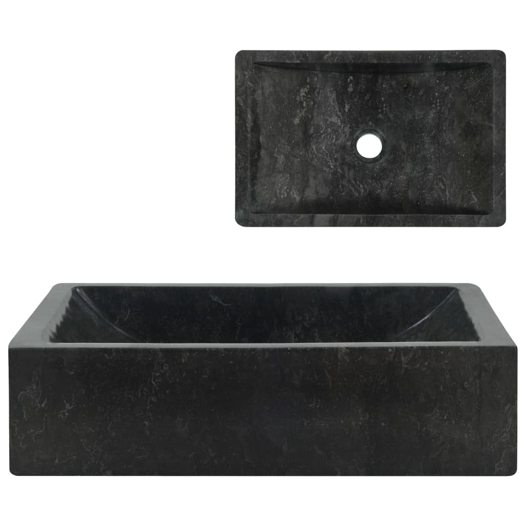 Sink 45X30X12 Cm Marble High Gloss Black