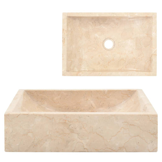 Sink 45X30X12 Cm Marble High Gloss Cream