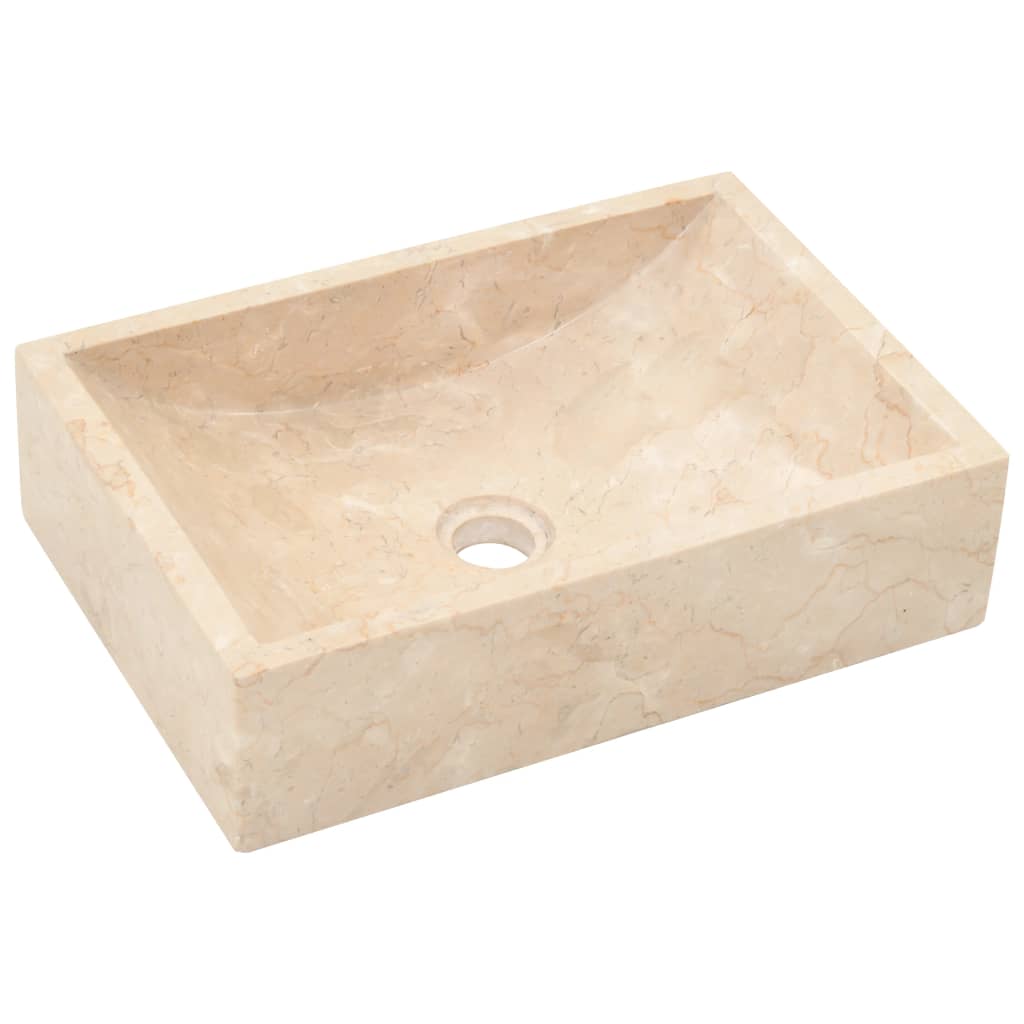 Sink 45X30X12 Cm Marble High Gloss Cream