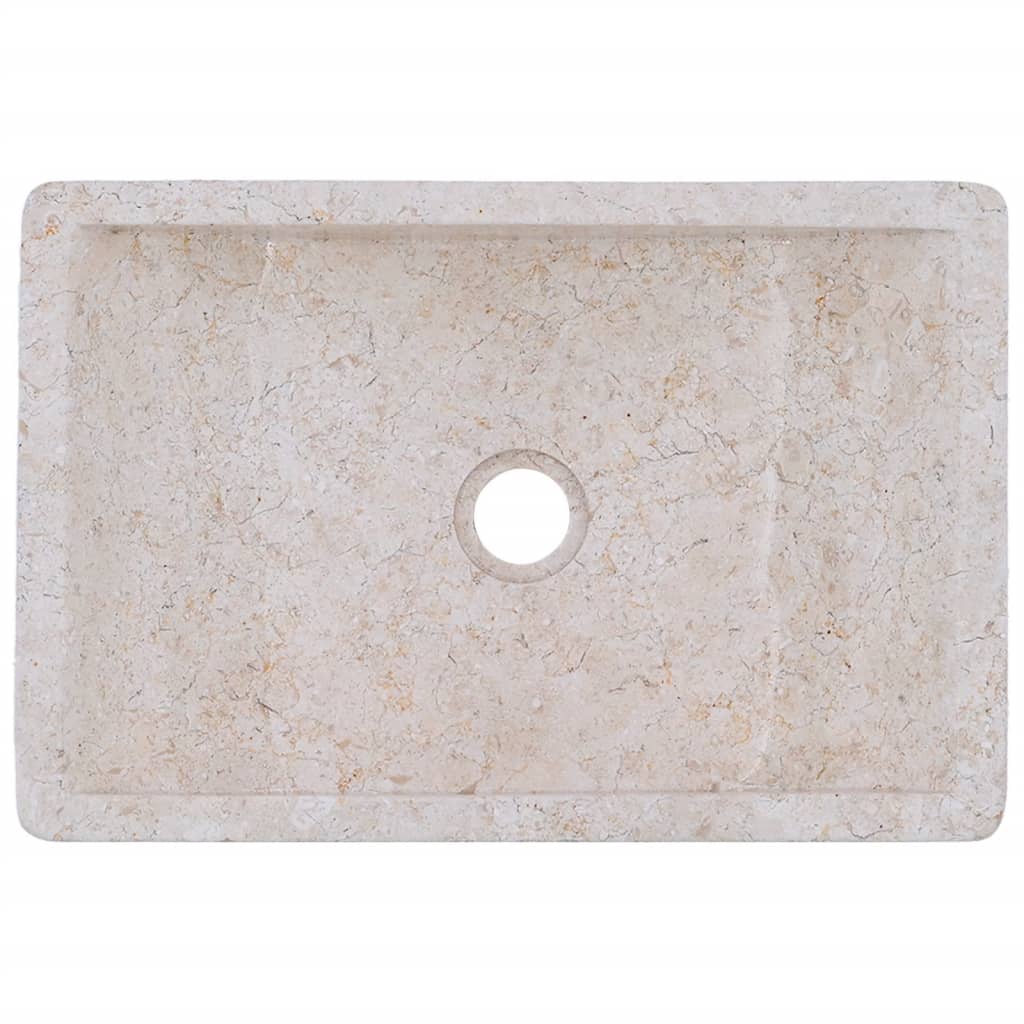 Sink 45X30X12 Cm Marble High Gloss Cream