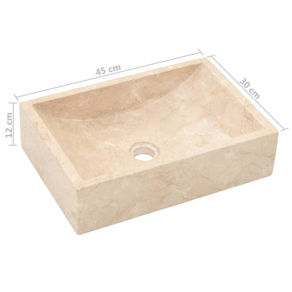 Sink 45X30X12 Cm Marble High Gloss Cream